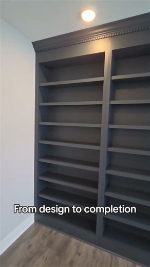 Our clients LOVE their new library! #cabinetmaker #homelibrary #bookshelforganization