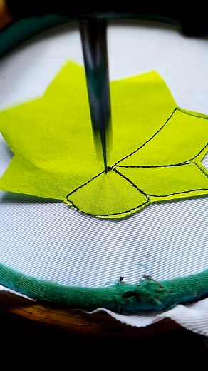 green crown made of embroidery art 🪷🪡🧵 #embroidery #sewing #art #foryou | Sewing Embroidery