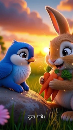 The Little Blue Bird & the Shy Bunny 🐦🐰 | Bedtime Story for Childrenaxax