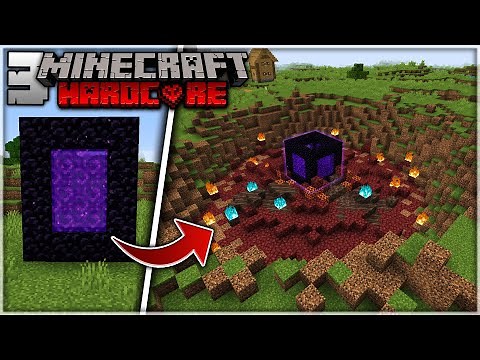 I Build a Nether Portal Cube Which Fell From the Sky in Minecraft Hardcore (#3)