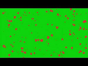 Hearts Falling Green Screen Background - 1 Hour Loop