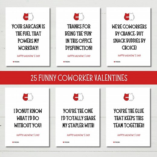 Funny Coworker Valentines Cards, Printable Gift for Work Valentine Day, Office Valentines for Coworkers, Workplace Valentine, Gift for Work - Etsy