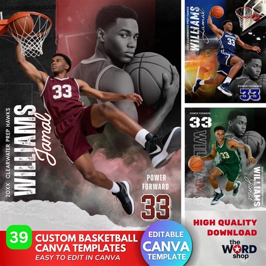 Custom Basketball Team Poster Template, 16x20 (canva Editable, Digital Download) Team Sports Portrait Photo Backdrop - Etsy