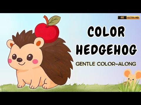 How to Color a Cute Hedgehog | Easy Color-Along for Kids