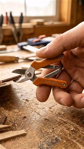 Mini Laminate CutterScissor-style metal jaws, reinforced body, orange industrial look.