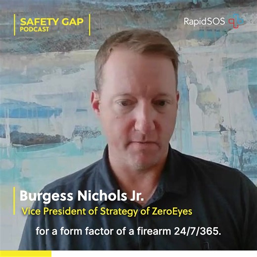 🚨 New Episode Alert: AI & Public Safety 🚨 In episode 2 of RapidSOS's The Safety Gap podcast, co-hosts Cassidy Shield and Karin Marquez speak with Burgess Nichols Jr., VP of Strategy at ZeroEyes, about how AI is revolutionizing public safety. After a tragic school shooting, ZeroEyes developed groundbreaking technology that detects brandished firearms in real time, sending immediate alerts to law enforcement and security teams. Tune in to hear how this innovation is helping create safer communit