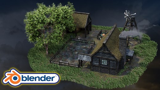 Blender 3 The Ultimate Medieval Scene Course Tutorial | BlenderNation Bazaar