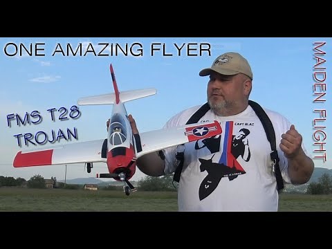 FMS T-28D Trojan V2 800mm PNP With Reflex Gyro System Maiden flight