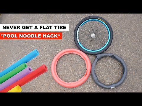 ** POOL NOODLE TIRE INSERT HACK ** - Never Get A Flat Tire Again On Any Bike!