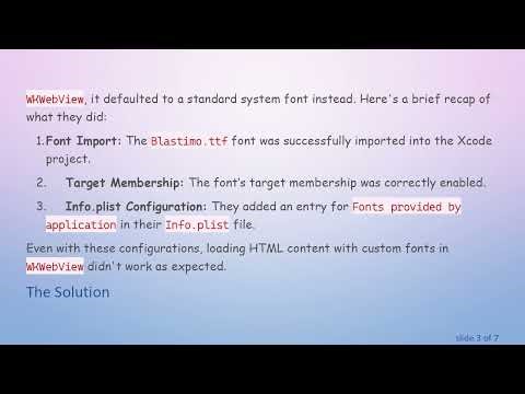 Using a Custom Local Stored Font with WKWebView in iOS Apps
