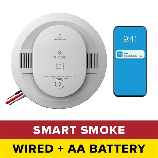 Check The Home Depot's Q&A Before Buying: Kidde Hardwired Ring App Enabled Smart Smoke Detector with AA Backup Battery, Voice Alerts, Interconnected Alarm
