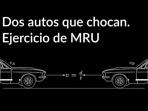 Dos autos que chocan, ejercicio de MRU