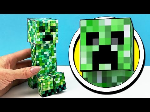 CREEPER toy from the game MINECRAFT made of cardboard ➤How To Make of DIY. Tutorial from Cool Crafts