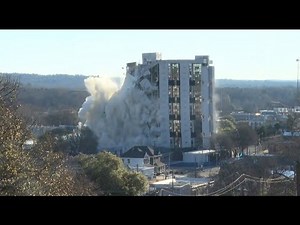 16-story hotel slow-motion implosion | Ramada hotel Macon