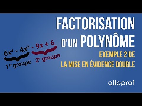 Factorisation d'un polynôme : exemple 2 de la mise en évidence double | Mathématiques | Alloprof