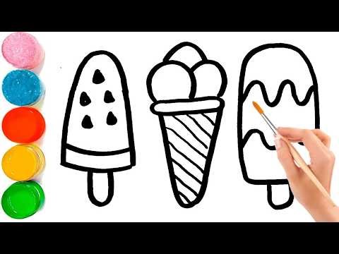 Learn Colors With Easy And Advanced Ice Cream Drawing Painting For beginners| Arya Drawing Art