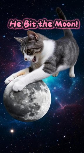 Cosmos Cat Bit the Moon | Space Cat Discovers Lava