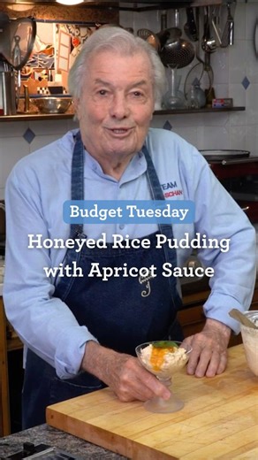 Jacques Pépin Foundation on Instagram: "BUDGET TUESDAY: Grab that container of leftover rice from the fridge and join Jacques in making Honeyed Rice Pudding with Apricot Sauce. Learning how to be resourceful in the kitchen saves you money at the store and inspires creativity! What do you like in your in rice pudding?"