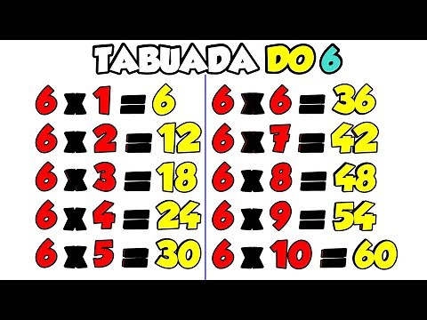 Tabuada do Seis || Ouvindo e Aprendendo a tabuada de Multiplicação do número 6 || Tabuada do 6