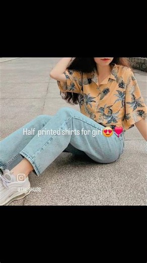 Half printed shirts 👕for girl 👧 😍 #outfitideas #halfshirt #summerfashion
