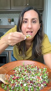 14M views · 170K reactions | If you want to eat more salads this year, try my three tips for making them less boring 1) chop everything finely so each bite is more flavorful 2) add cheese like feta cheese for a creamy tangy taste; and 3) eat the salad with chips or crackers! Report back on your salad diaries! | Feel Good Foodie | Facebook