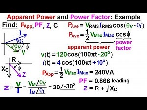 Electrical Engineering: Ch 12 AC Power (35 of 58) Apparent Power and Power Factor: Example
