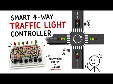 4-Way Traffic Light Controller on Arduino Mega Using FSM