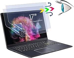 2-Pack 17-inch Anti Blue Light Glare Screen Protector for HP, Dell, Asus, Samsung, Lenovo, Acer, LG, etc 17-inch Laptop (16:10 Aspect Ratio), Eye Protection Blue Light Glare UV Filter Film, Matte