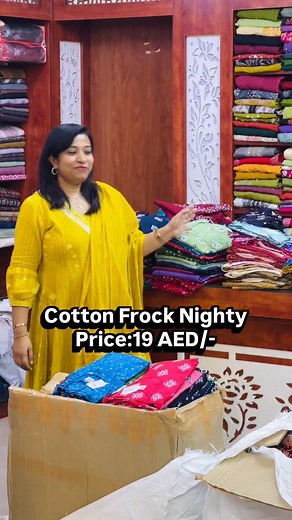 18K views · 187 reactions | Cotton Frock Nighty Price:19 AED/- Size:L XL XXL Shop Purchase Only | Saffron | Facebook