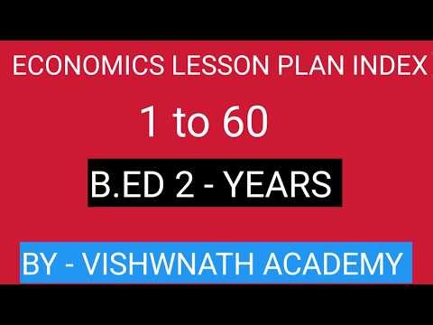 ECONOMICS LESSON PLAN INDEX