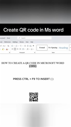 How to Create a QR Code in MS Word | Step-by-Step Guide (No Extra Software Needed) #Ms Word Tricks
