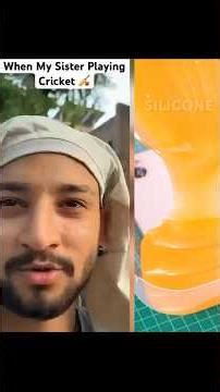 When my Sister Playing Cricket 🏏 😄 #diy #ytshorts #animalrescue