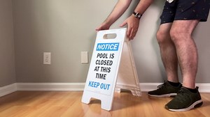 SmartSign 25 x 12 inch “Do Not Enter” Two-Sided Folding Floor Sign, Digitally Printed Plastic, Red, Black & White