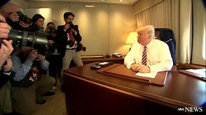 1.3M views · 1.8K shares | President Donald J. Trump gives reporters a quick look inside "beautiful" Air Force One: "This is a very special plane for a lot of reasons." abcnews.com/politics | ABC News | Facebook
