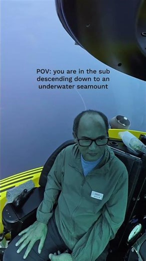 POV: you are in the media sub, descending toward an underwater seamount.