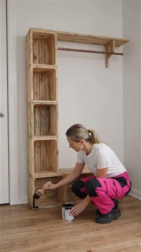 DIY Wooden Crate Closet Organizer