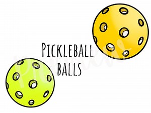 Pickleball Ball and Paddle Clip Art for Commercial Use PNG and SVG Files Pickle Ball Paddles and Balls in Rainbow Colors and Outlines - Etsy