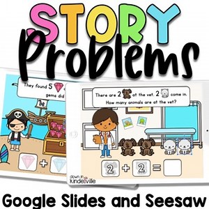 Digital Story Problems Sums to 10 for Google & Seesaw | Word Problems