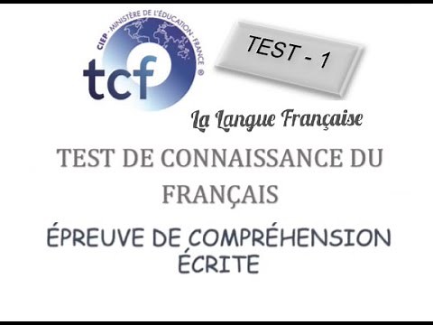 TCF 2021 Compréhension écrite - 1