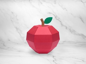 Apple Papercraft Template PDF SVG DXF | 3D Low-poly Fruit Model | Printable Apple Sculpture - Etsy UK