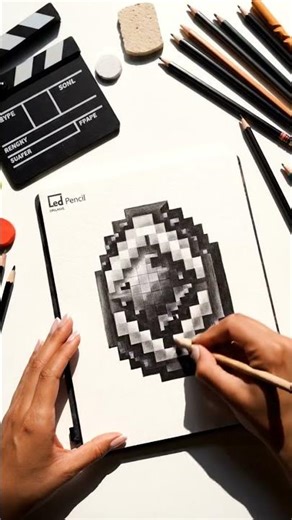 Drawing Minecraft Dragon Egg in 8 Seconds ✏️
