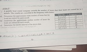 A paddle boat rental company records the number of hours that t... | Filo