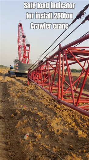 Hydraulic Crawler crane installation safe load indicator 250ton crane #cranesafety #crane #safelifti