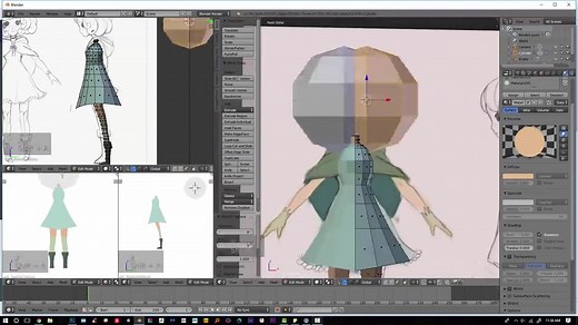 [Blender Low poly] Blender的基础角色建模教程