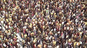 Depopulation. Declining support. The crowd goes out. Huge Anonymous Crowd of People. Zoom Out. Stock Video