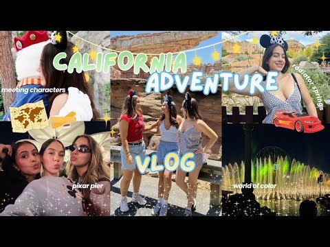 DISNEY day 1 🎡🎟️ California Adventure, meeting characters, world of color 🗺️🐭🍦
