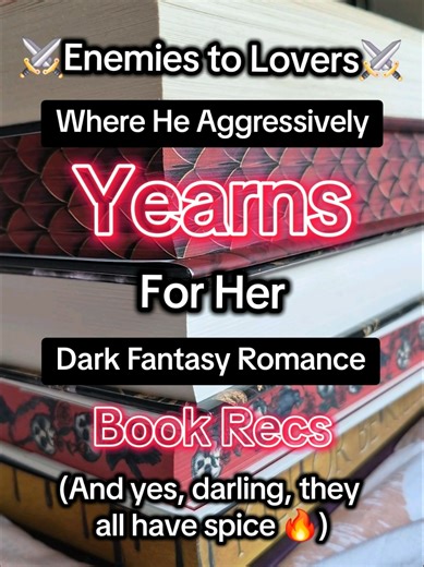 Enemies to lovers where he aggressively yearns for her. And yes, all of these dark fantasy romance book recs have spice 🖤 We love a man who yearns 😍 Is there anything more delicious? Tell us which book you plan to read next in the comments 😘 Featuring these amazing dark fantasy romance book recs and authors ⬇️ King of Battle and Blood by @Scarlett St. Clair On Wings of Blood by @Briar Boleyn Author Wish by @Sara Flanagan | Author Between Life and Death by @Jaclyn Kot | Author We Who Will Die 