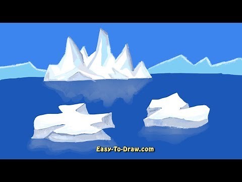 How to draw iceberg, floating ice, glacier - Easy Step by Step Tutorials