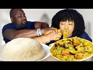 Husband And Wife Speed Eating*Did not end well* Vlogmas Day 22 Fufu+Seaford Okra Soup Asmr