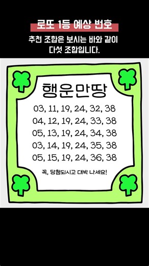 1225회차 제가 예상하는 이번 주 로또 1등 번호는요 ⑦